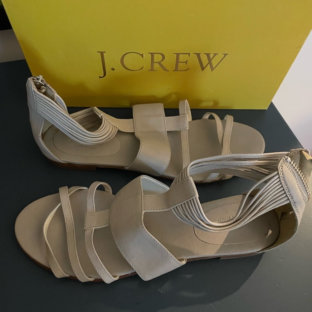 Cream colored strappy flats